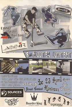The flyer for the 2005 Montreux scooter Contest, designed by Delos Fabien